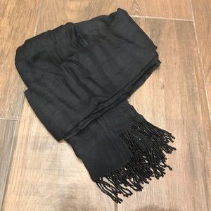 Black Bead-Trim Scarf